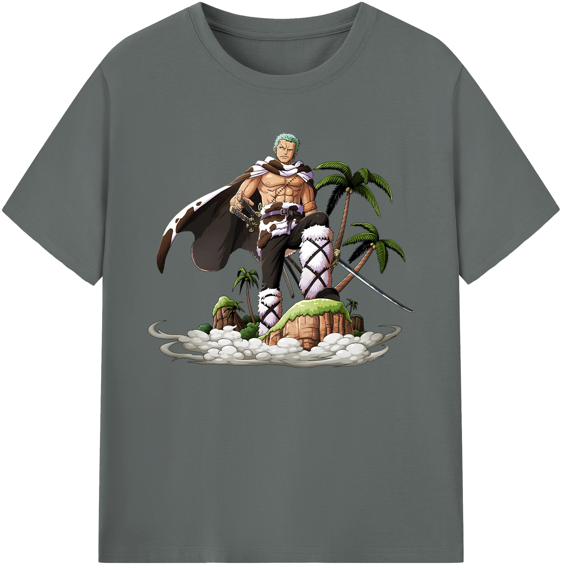 ワンピース ロロノア・ゾロ ONE PIECE Roronoa Zoro 綿100％ メンズ半袖Tシャツ｜肌触りやわらか＆通気性